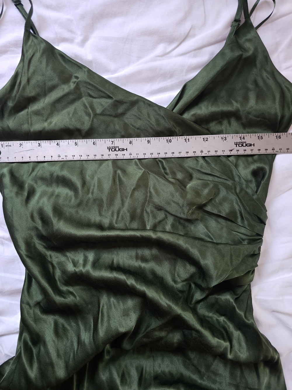 Zara Dark Green Satin Midi Slip Dress - Picture 4 of 9